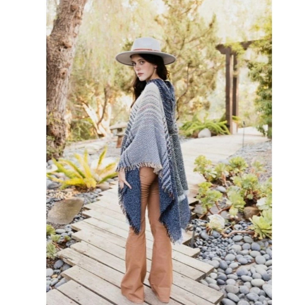 3 PACK HERRINGBONE TWEED PONCHO